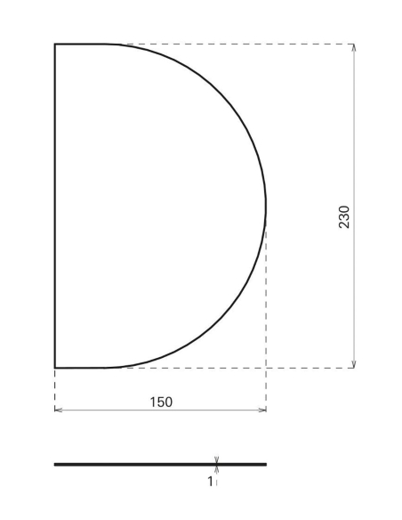 Plaque de poussée (rectangle ou demi-lune) 00022325
