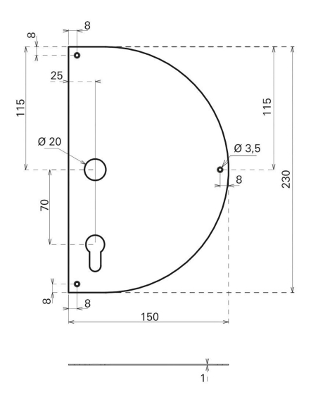 Plaque de poussée (rectangle ou demi-lune) 00022325