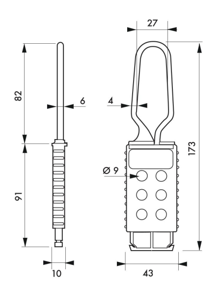 Moraillon en nylon pour 6 Cadenas de Consignation 00091193