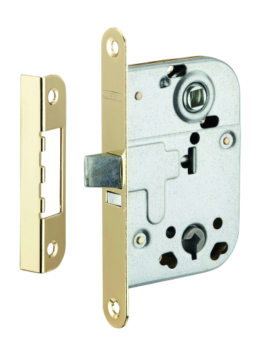 Serrure axe 45mm pêne dormant 1/2 tour têtière laitonnée BR 1 clé 00093666