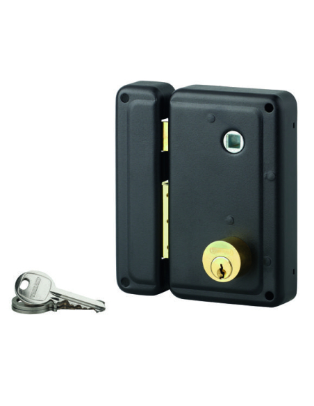 Serrure en applique à DC - 76 x 130 mm - à fouillot OU tirage - droite OU gauche (selon modèle) 00308136