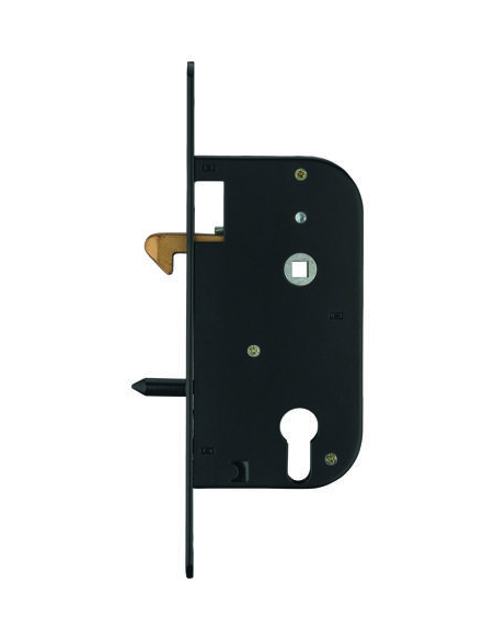 Serrure à encastrer à mentonnet Epoxy noir - Axe 50mm - pour porte coulissante 00411288
