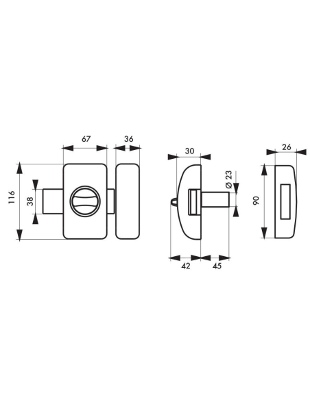 Verrou de porte d'entrée UNIVERSEL 5 goup. 45 mm - 3 clés - (Versions : Argt, Blanc, Noir, Bronze) 00390545
