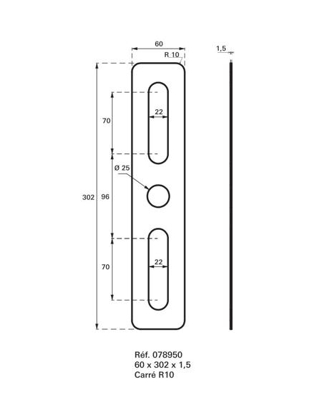 PLAQUE DE PROPRETE 60X302mm / 70X312mm (selon modèle) 00078950