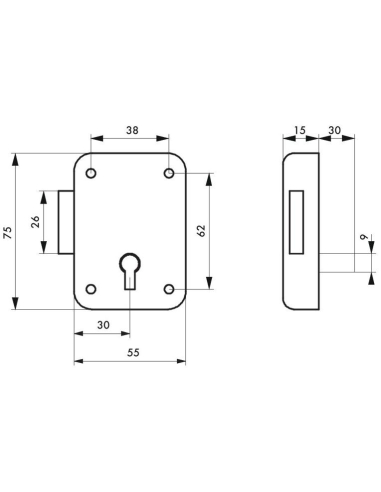Serrure De Meuble Rustique – Axe 25 Mm, Côté Gauche, Acier – Marque Devismes