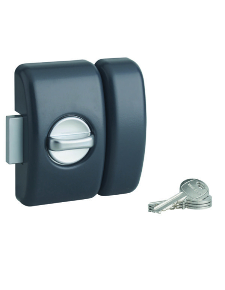 Verrou de porte d'entrée UNIVERSEL 5 goup. 45 mm - 3 clés - (Versions : Argt, Blanc, Noir, Bronze) 00390545