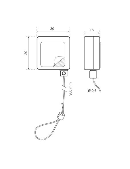 CABLE enrouleur 0,90m avec adhésif 00198326