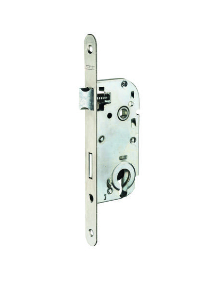 Boîtier serrure axe à 40mm à cylindre BR tétière inox avec gâche 00982116