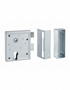 BOIT. Serrure en applique de sûreté à cyl. prof. à fouillot 100 x117 mm A60 révers. tirant ou poussant 00310503