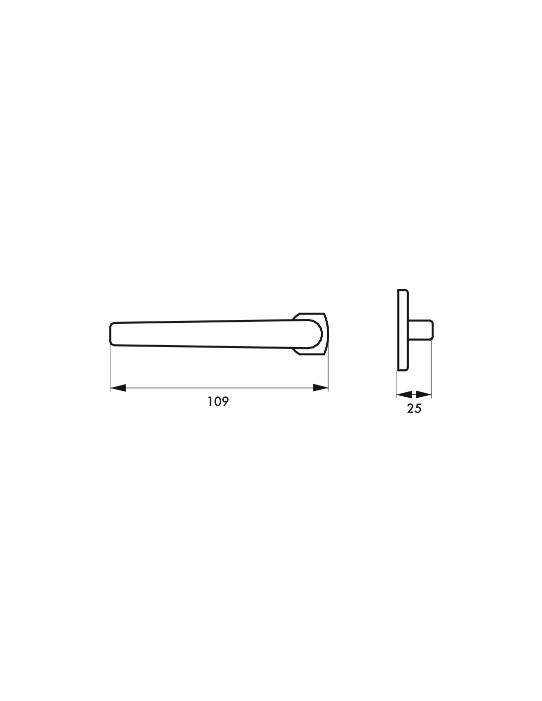 Béquille double de porte chantilly anodisé inox carré 7 mm pour porte dentrée Thirard 